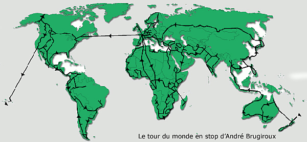 Le tour du monde en stop d'andr Brugiroux