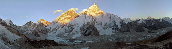 Soleil couchant depuis le Kala Patar : Everest